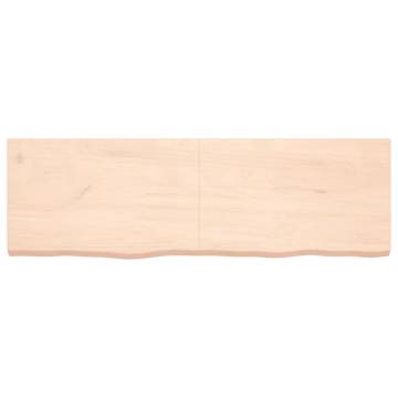 Wall Shelf 160x50 cm - Untreated Solid Oak Wood - Rustic Style