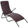 Folding Sun Lounger Poly Rattan Brown Colour brown Quantity in Package 1 