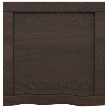 Dark Brown Solid Wood Bathroom Countertop | 40x40 cm