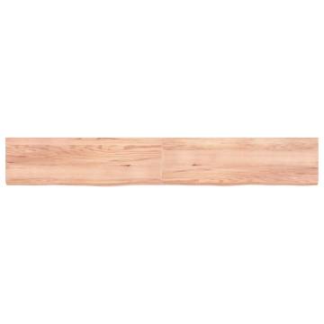 Wall Shelf Light Brown Solid Oak - Rustic Storage Solution