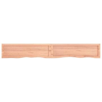 Wall Shelf Light Brown Solid Oak - Rustic Storage Solution