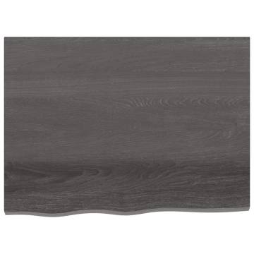 Dark Brown Solid Wood Bathroom Countertop - 80x60 cm