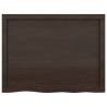 Dark Brown Solid Wood Bathroom Countertop - 80x60 cm