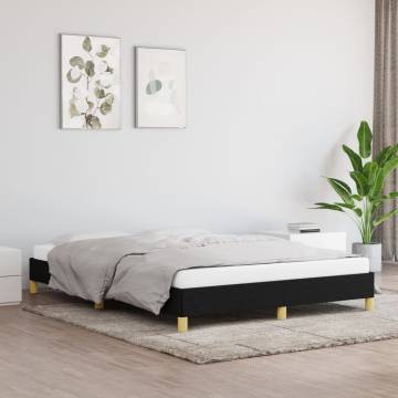 Black Fabric Double Bed Frame 135x190 cm | HipoMarket