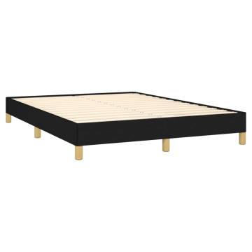 Black Fabric Double Bed Frame 135x190 cm | HipoMarket