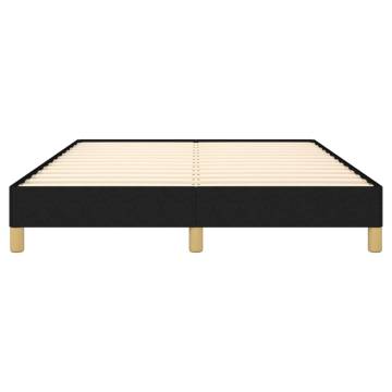 Black Fabric Double Bed Frame 135x190 cm | HipoMarket