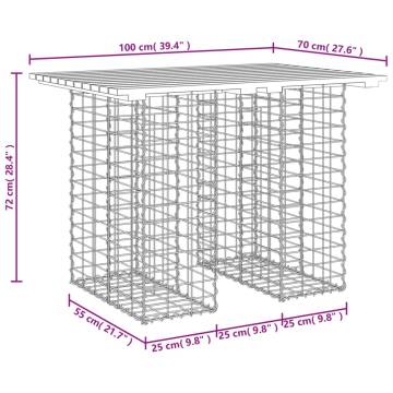 Garden Bench Gabion Design | Solid Wood Douglas - 100x70 cm