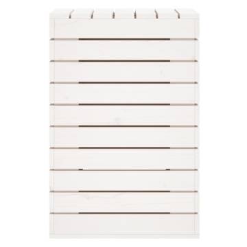 Laundry Basket White 44x44x66 cm - Solid Pine Wood