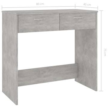 Concrete Grey Desk 80x40x75 cm | Modern Engineered Wood