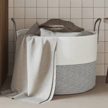 Storage Basket Grey & White Ø51x33 cm - Stylish & Practical