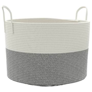 Storage Basket Grey & White Ø51x33 cm - Stylish & Practical