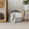 Storage Basket Grey & White Ø51x33 cm - Stylish & Practical