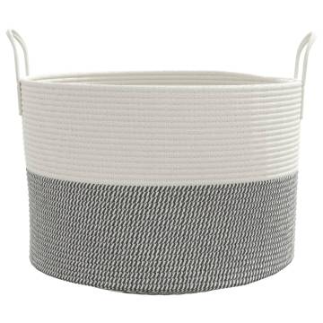 Storage Basket Grey & White Ø51x33 cm - Stylish & Practical