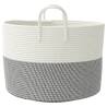 Storage Basket Grey & White Ø51x33 cm - Stylish & Practical