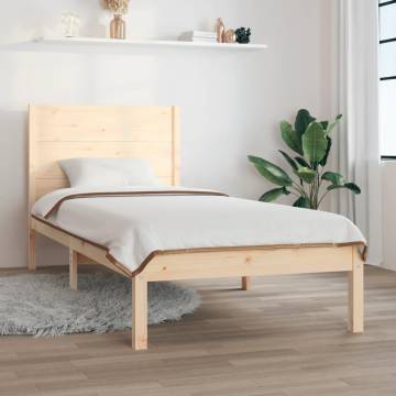 Solid Wood Bed Frame 75x190 cm Small Single - Hipomarket