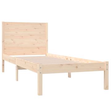 Solid Wood Bed Frame 75x190 cm Small Single - Hipomarket