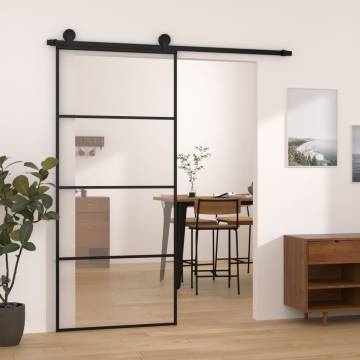 Sliding Door with Hardware Set 90x205 cm - ESG Glass & Aluminium