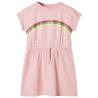 Light Pink Kids' Dress with Drawstring - Size 128