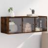 Wall Cabinet with Glass Doors Smoked Oak 102x37x35 cm Colour smoked oak Quantity in Package 1 Number of 