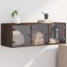 Wall Cabinet with Glass Doors Brown Oak 102x37x35 cm Colour brown oak Quantity in Package 1 Number of 