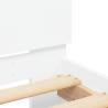 White Bed Frame with Headboard & LED Lights - 90x190 cm Single