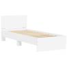 Stylish Bed Frame with Headboard & LED Lights - White 75x190 cm