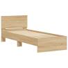 Stylish Bed Frame with LED Lights - Sonoma Oak, Small Single