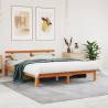 Wax Brown Bed Frame with Headboard - Super King Size 180x200 cm