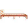 Wax Brown Bed Frame with Headboard - Super King Size 180x200 cm