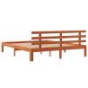 Wax Brown Bed Frame with Headboard - Super King Size 180x200 cm