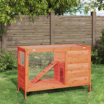 Rabbit Hutch Brown 103x44 cm | Solid Pine Wood Pet House