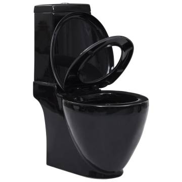 Ceramic Toilet Black - Contemporary Back Water Flow Design