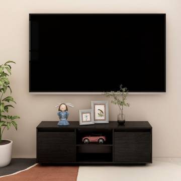 Elegant Black TV Cabinet - Solid Pinewood | HipoMarket