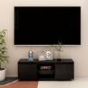 Elegant Black TV Cabinet - Solid Pinewood | HipoMarket