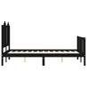 Small Double Black Bed Frame with Headboard - Solid Wood