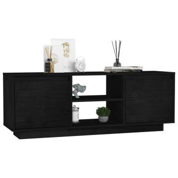 Elegant Black TV Cabinet - Solid Pinewood | HipoMarket