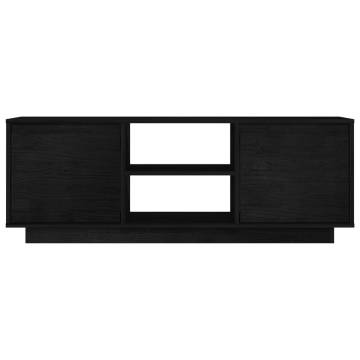 Elegant Black TV Cabinet - Solid Pinewood | HipoMarket