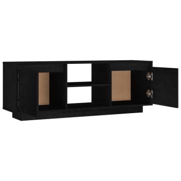 Elegant Black TV Cabinet - Solid Pinewood | HipoMarket