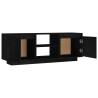 Elegant Black TV Cabinet - Solid Pinewood | HipoMarket