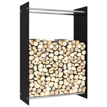 Firewood Rack Black 80x35x120 cm - Sturdy & Elegant Storage