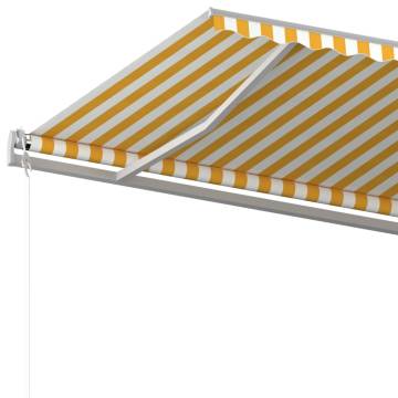 Manual Retractable Awning 6x3m Yellow & White - Hipomarket UK