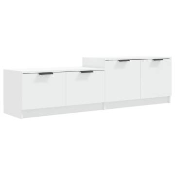 Stylish White TV Cabinet - 158.5x36x45 cm - Engineered Wood