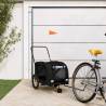 Pet Bike Trailer Black Oxford Fabric and Iron Colour black Size 134 x 68 x 72 cm 