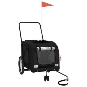 Pet Bike Trailer - Black Oxford Fabric & Iron | HipoMarket