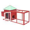 Chicken Coop with Nest Box Red – Solid Firwood 190x72x102 cm