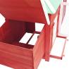 Chicken Coop with Nest Box Red – Solid Firwood 190x72x102 cm