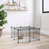 12-Panel Pet Cage with Door Black 35x35 cm Steel Size 1.5 cm Model 12-panel with door 