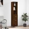 Highboard Brown Oak 34.5x34x180 cm Engineered Wood Colour brown oak Quantity in Package 1 Model 3 drawers 