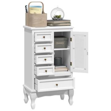 Elegant White Cabinet with 5 Drawers & 2 Shelves - Hipomarket