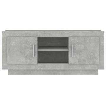 Stylish Concrete Grey TV Cabinet | Engineered Wood 102x35x45 cm